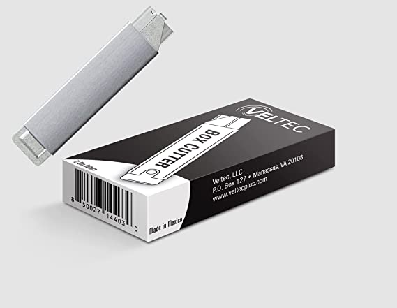 Veltec Standard Box Cutter Retractable Blade Original Utility Knife, for Boxes, Papers, Cardboards, Packages, Tape, Metal Body (Pack of 12)